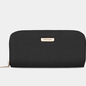 Travelon Classic Anti-theft RFID Blocking Black Zip Wallet